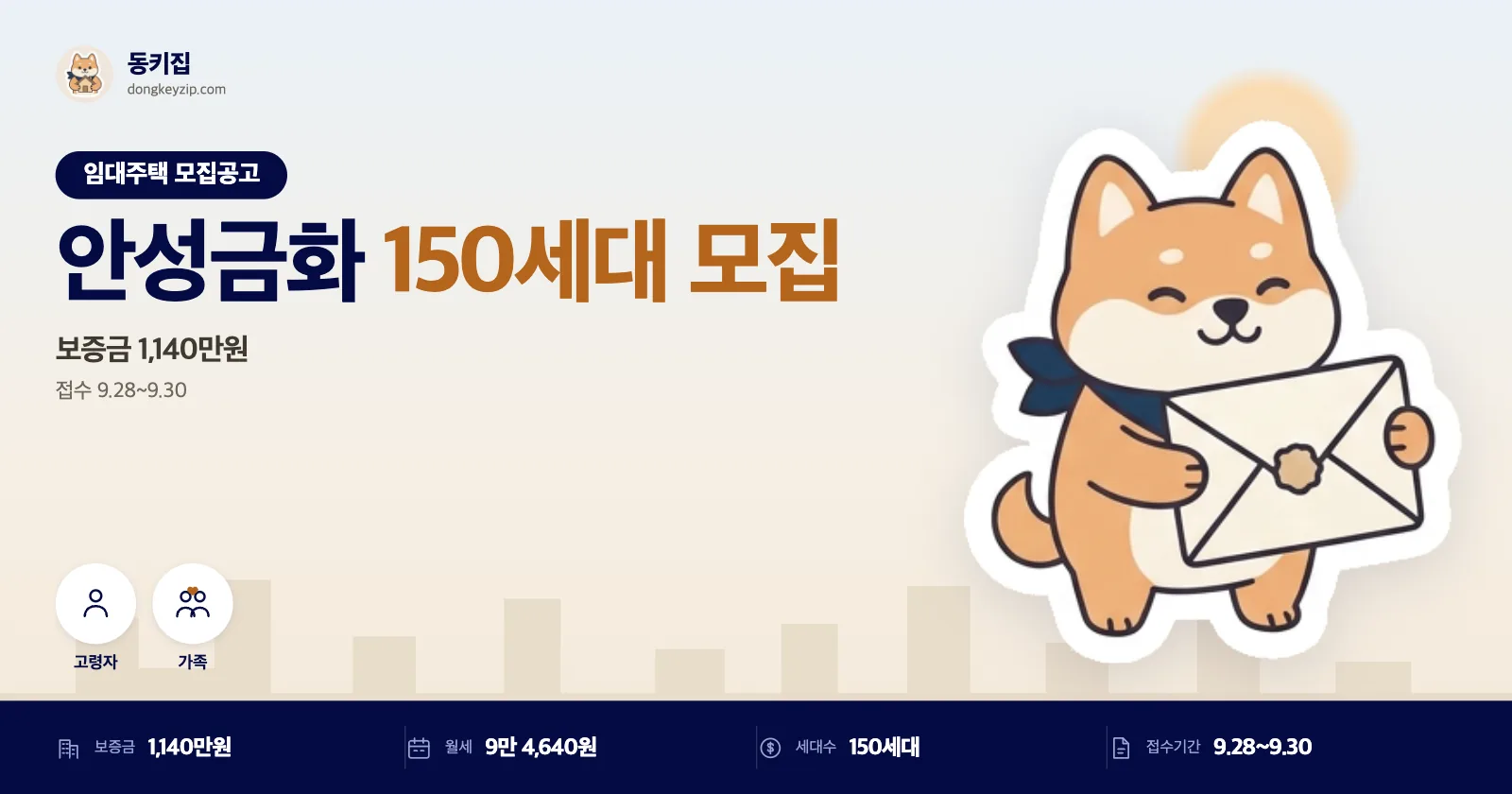 안성 미양면 안성금화 LH 국민임대주택, 소득·자산 기준 배제하고 150세대 모집