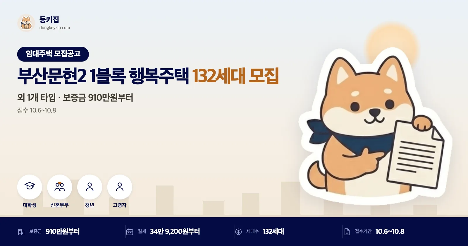 부산 남구 문현2 LH 행복주택, 대출은 신청 전 사전확인 필요