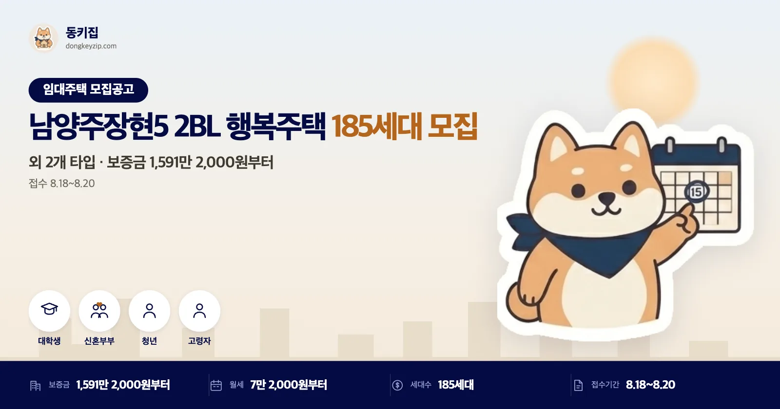 남양주장현5 행복주택 예비입주자 완화모집, 대학생부터 신혼부부까지 자격 확 넓어졌어요!