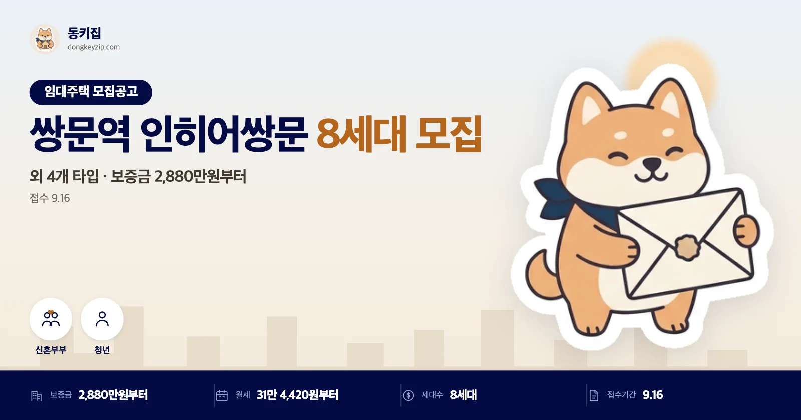 도봉 쌍문역 인히어쌍문 청년안심주택, 하루 접수에 세대당 단 1호실